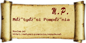 Mátyási Pompónia névjegykártya